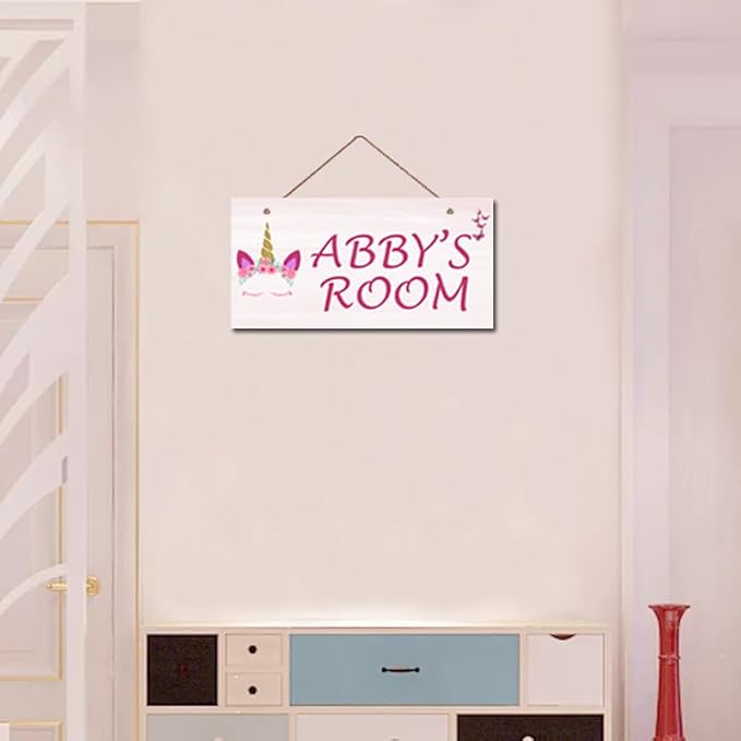 Personalized Signs Unicorn Sign, Wall Decor for Girls Room, Funny Colorful Wall Décor for Kids Room Bedroom Playroom Nursery Boys Room Little Man Cave