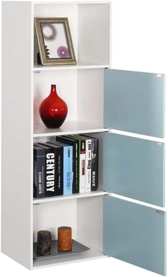 Convenience Concepts Xtra Storage 3 Door Cabinet with Seafoam and White Wood Finish