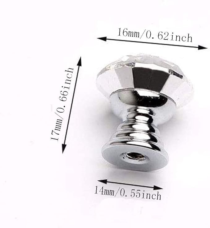 SCRTB 12Pcs Mini Crystal Single Hole Knobs Makeup Jewelry Storage Box Drawer Cabinet Handle for Decor Door Pull Handle for Vintage Wardrobe Wine Cabinet, Closets, Cupboard