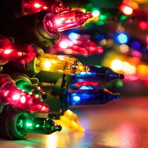 Holiday Joy Christmas Lights for Tree - 300 Count, Multicolor, Mini String Lights with Green Wire for Outdoor and Indoor Decorations
