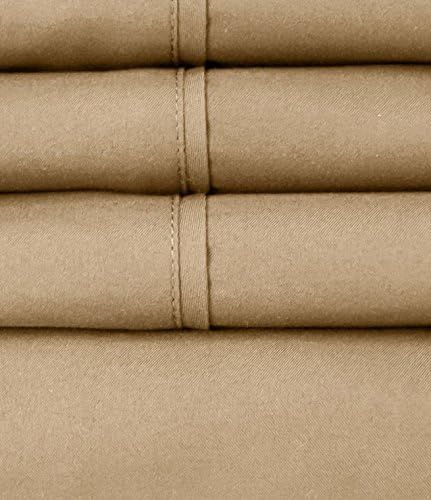 Twin Size Bed Sheets - 4 Piece 1500 Supreme Collection Fine Brushed Microfiber Deep Pocket Twin Sheet Set Bedding - 1 EXTRA PILLOW CASES, GREAT VALUE, Twin, Taupe