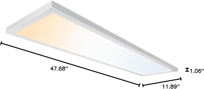 Ultralux 1x4 ft Surface Mount Ceiling Light Panel – Slim, Edge Lit, Flush Mount Flat Panel for Kitchen, Home & Office - TRIAC Dimmable, 3CCT Adjustable Color Temperature (Matte White, 1 Pack)