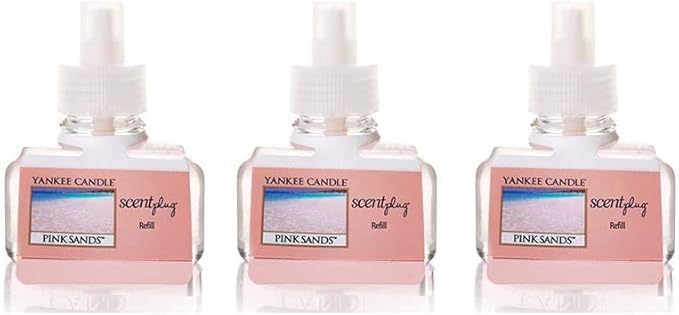 Yankee Candle Pink Sands Scentplug Refill Bottles 0.6 Oz (Pack of 3)
