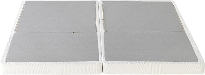 ZINUS 4 Inch Box Spring with Cover, No Assembly Mattress Foundation, Sturdy Metal Structure, Split King, White