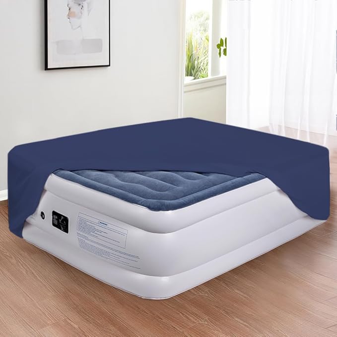 Bedecor Air Bed Sheets for Mattress Cover Removable Bed and Elastic Band Super Soft and Breathable & Deep up to 21" Blue Twin XL