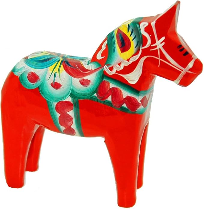 ScandinavianShoppe Swedish Wooden Dala Horse - Red - 6"