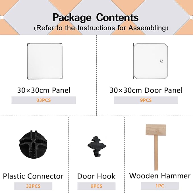 C&AHOME Cube Storage Organizer with Doors, 9-Cube Shelves, Closet Cabinet, DIY Plastic Modular Bookshelf Ideal for Bedroom, Living Room, 36.6”L x 12.4”W x 36.6”H White USBTM3009B-DOOR