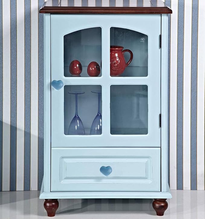 HUAMULAN 15PCS Glossy Ceramic Knobs Heart Shape Cabinet Dresser Pulls Door Handles Cupboard Wardrobe Drawer,Blue
