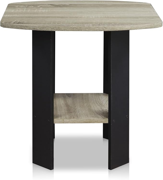 Furinno SIMPLE DESIGN Side Table, 2-Tier End Table, Open Shelves Night Stand, Bedside Table, for Living Room, Bedroom, French Oak