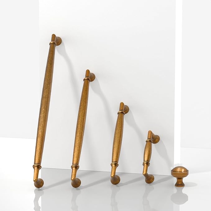10 Pack Antique Brass Cabinet Pulls 3 Inch(76mm) Kitchen Cabinet Handles Solid Zinc Alloy Cabinet Hardware Drawer Pulls