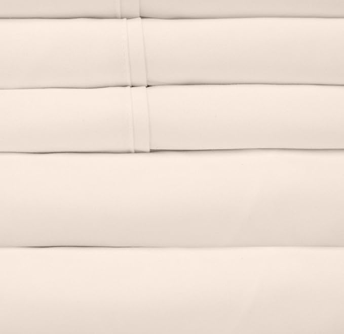 Cal King Size Bed Sheets - 6 Piece 1500 Supreme Collection Fine Brushed Microfiber Deep Pocket California King Sheet Set Bedding - 2 Extra Pillow Cases, Great Value, California King, Beige