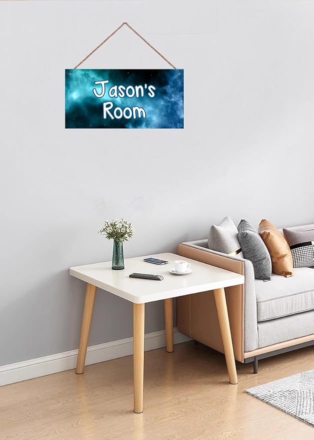 Personalized Sign Outer Space Room Décor Kds Room Decor, Universe Theme Little Man Cave Decor for Nursery, Blue Sky Nursery Decor for Toddler Baby Boys Bedroom