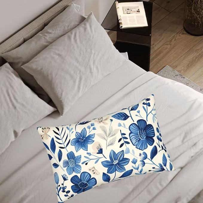 Throw Pillow Covers 20x28 Inch Pillow Covers Set of 2 Couch Pillows for Living Room, Blue Throw Pillows with Invisible Zipper, Soft Accent Pillows Decorative Pillows Farmhouse Decor, Scandinavian J334