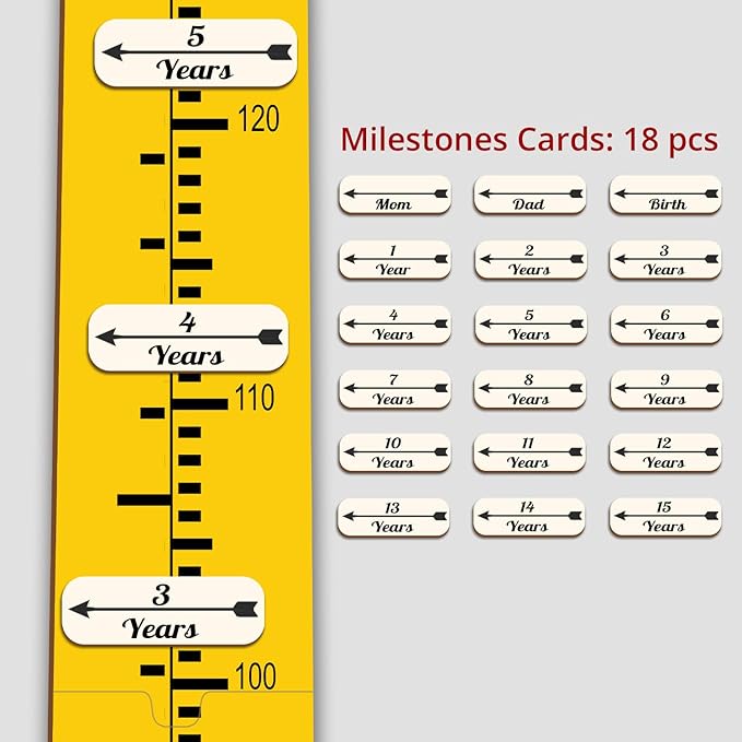 Personalized Growth Chart for Wall, Wooden Height Chart for Kids, Cute Height Measurement for Child/Girls/Boys, Baby and Toddler's Playroom/Kid's Room/Nursery Decor, Surfboard