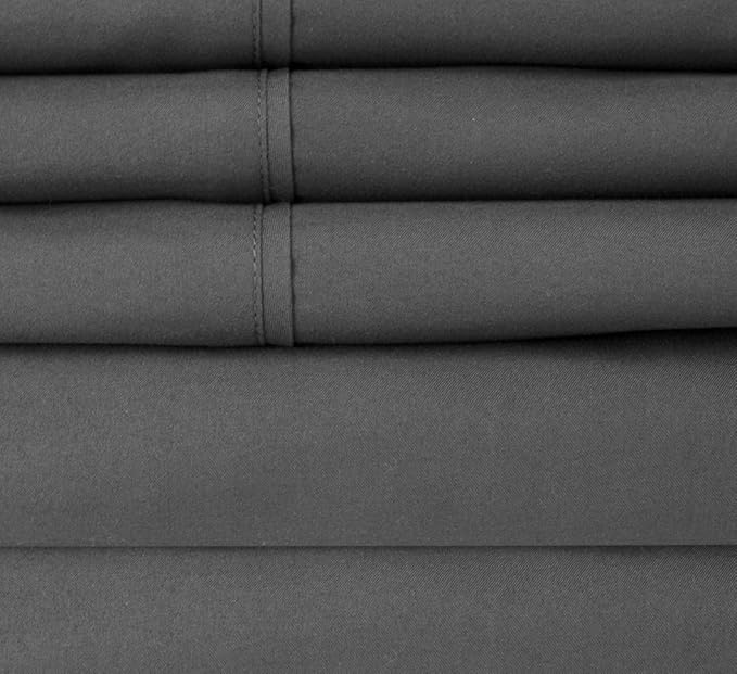 Twin Size Bed Sheets - 4 Piece 1500 Supreme Collection Fine Brushed Microfiber Deep Pocket Twin Sheet Set Bedding - 1 EXTRA PILLOW CASES, GREAT VALUE, Twin, Gray