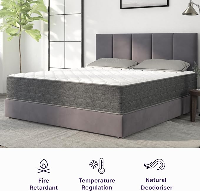 NapQueen Queen Mattress, 8 Inch Victoria Hybrid Cooling Gel Infused Pocket Spring and Memory Foam Mattress, Queen Size Mattress Bed in a Box, CertiPUR-US Certified, Fiberglass-Free Mattress