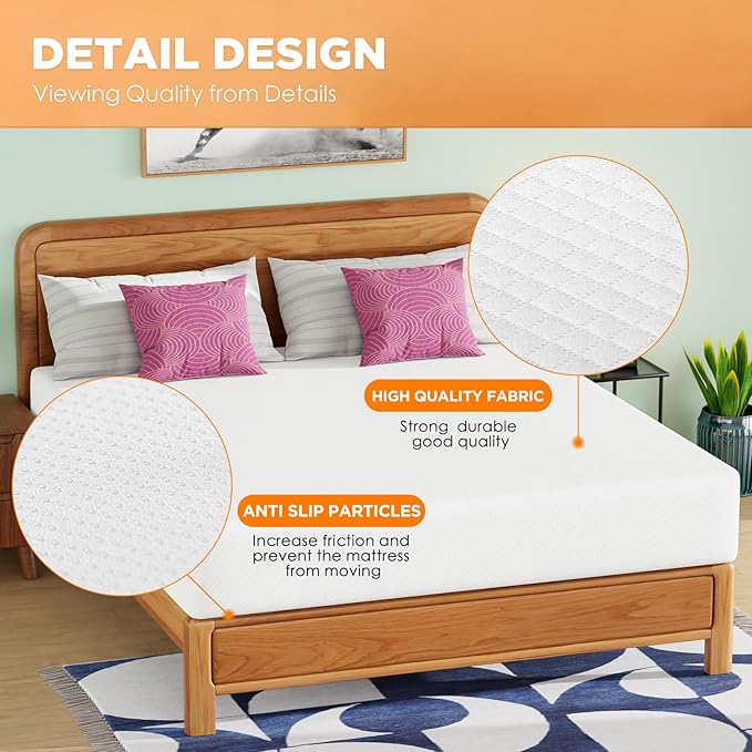 PayLessHere 12 Inch Gel Memory Foam Mattress Medium Firm Mattresses CertiPUR-US Certified Bed-in-a-Box Pressure Relieving California King Size,Fiberglass Free,White