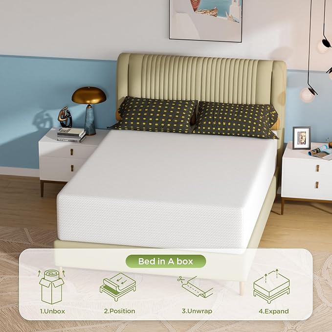 PayLessHere 14 Inch Full Mattress Base Foam Mattress,Removable Soft Cover,Bunk Bed, Trundle, Daybed,White,Fiberglass Free