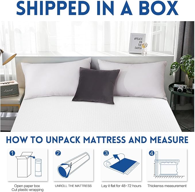 EDILLY 3 Inch Cooling Gel Memory Foam Mattress Topper California King Size,with Removable & Washable Bamboo Cover,Soft Breathable Mattress Pad,Bed Topper for Back Pain Relief (72x84)
