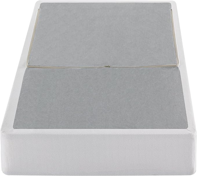 ZINUS No Assembly Metal Box Spring 9 Inch White Mattress Foundation, Sturdy Metal Structure, Twin