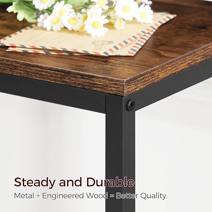 78.7" Console Table with Power Outlet, Narrow Sofa Table Behind Couch, Skinny Entryway Table with with Charging Station, for Hallway, Foyer, Living Room, Rustic Brown CTHR20E01