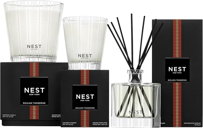 NEST New York Reed Diffuser Liquid Refill, Sicilian Tangerine - 5.9 fl oz - Fragrance for Up to 90 Days - Flame Free