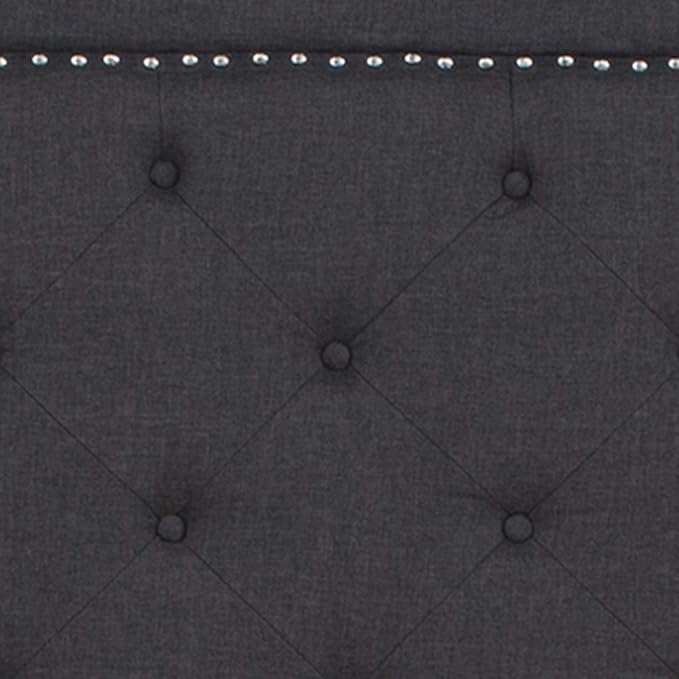 Flash Furniture Brighton King Size Tufted Upholstered Platform Bed in Dark Gray Fabric