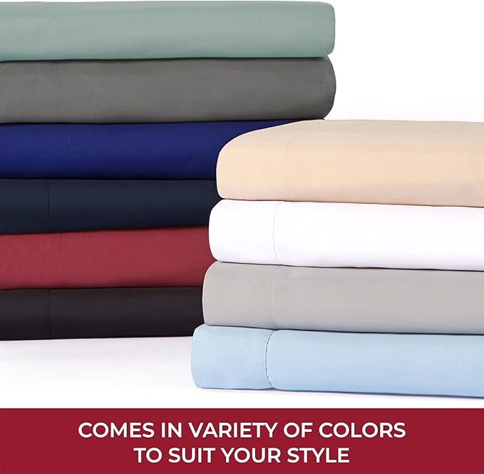 Mellanni RV Short Queen Sheets - 4 PC Iconic Collection Bedding - Hotel Luxury, Extra Soft, Cooling Bed Sheets - Deep Pocket up to 10 inch (RV/Short Queen, Brick Red)