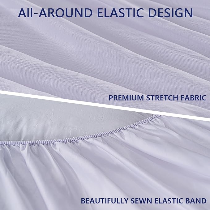 Marine Moon Extra Thick Cooling Plush Pillow Top Mattress Bed Topper, Fluffy Soft Mattress Pad, Hotel Quality Down Alternative Pillow Topper for Full Size Bed with Deep Pocket
