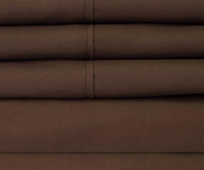 Twin Size Bed Sheets - 4 Piece 1500 Supreme Collection Fine Brushed Microfiber Deep Pocket Twin Sheet Set Bedding - 1 EXTRA PILLOW CASES, GREAT VALUE, Twin, Brown