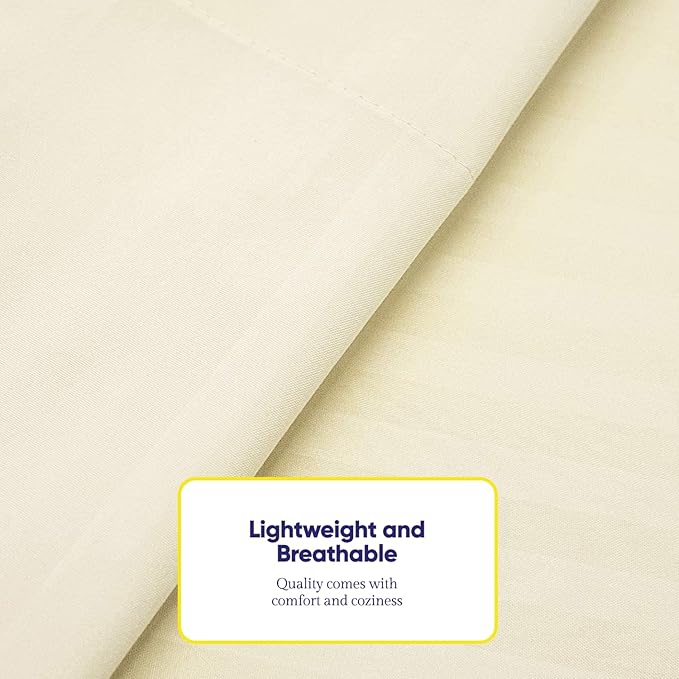 Cal King Size Bed Sheets - 6 Piece 1500 Supreme Collection Fine Brushed Microfiber Deep Pocket California King Sheet Set Bedding - 2 Extra Pillow Cases, Great Value, California King, Dobby Beige