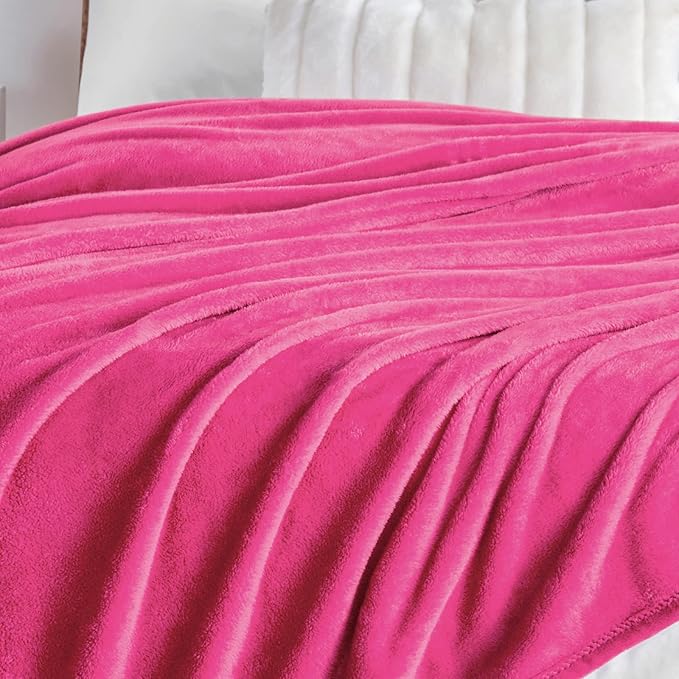Walensee Fleece Blanket Plush Throw Fuzzy Lightweight (Throw Size 50x60 Hot Pink) Super Soft Microfiber Flannel Blankets for Couch, Bed, Sofa Ultra Luxurious Warm and Cozy for All Seasons