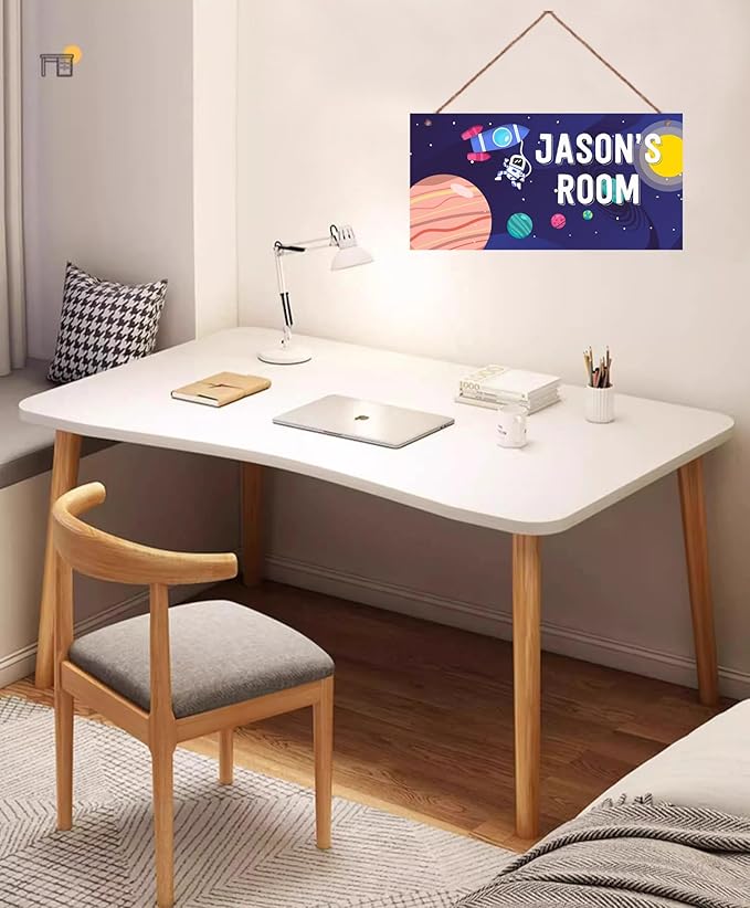 Personalized Sign Space Themed Art Decor Funny Astronaut Sign For Kids Room Outer Space Decor for Boys Room Nursery Wall Decorations Stuff For Little Man Cave