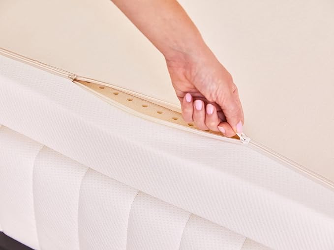 Pure Green Natural Latex Mattress Topper w/Luxury Cover - Medium Firmness - 2 Inch - King Size (GOLS Certified Organic)