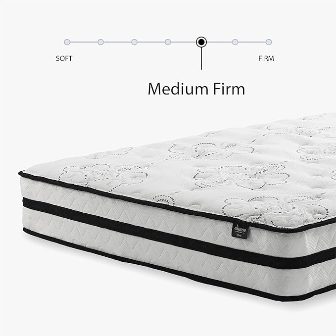 Signature Design by Ashley Full Size Chime 10 Inch Medium Firm Hybrid Mattress with Cooling Gel Memory Foam for Pressure Relief, Fiberglass Free, Mattress In A Box