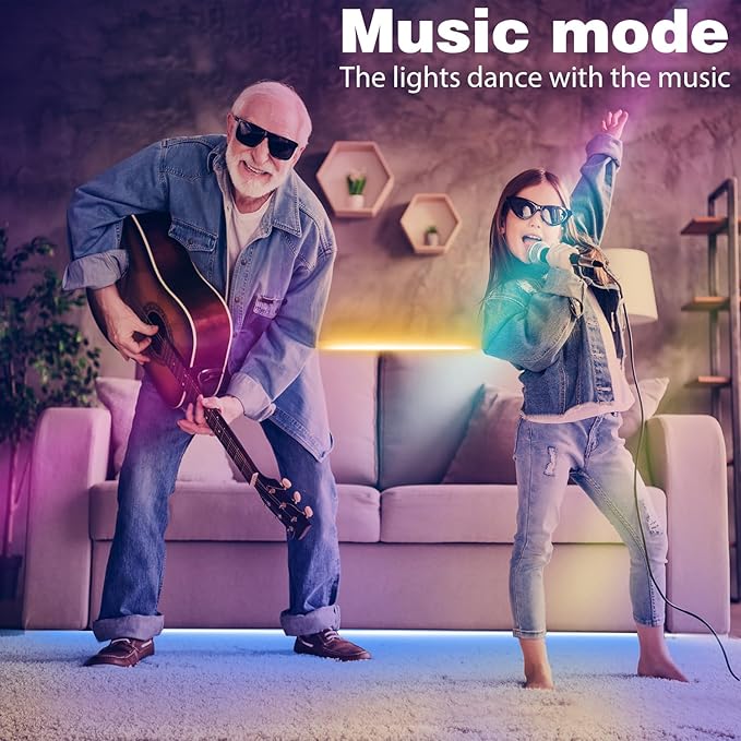 Led Lights for Bedroom 132ft (2 Rolls of 65.6ft), Color Changing RGB Led Strip Lights with 60 Keys Remote and App Control, Music Sync Led Lights for Room Kitchen Party Home Decor