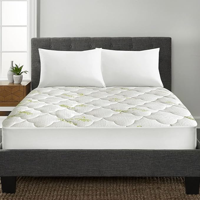King Size Air Mattress Topper Cover, Thick Quilted Mattress Topper, Viscose Made from Bamboo Pillow Top King Mattress Pad with Deep Pocket Fits Up to 23 Inch Mattress