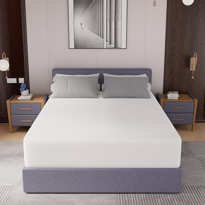 Pay Lesshere 12 Inch Queen Green Tea Mattress/Breathable Mattress for Cool Sleep & Pressure Relief/Medium Firm Mattresses/CertiPUR-US Certified/Bed-in-a-Box/Pressure Relieving (12 inch, Queen)