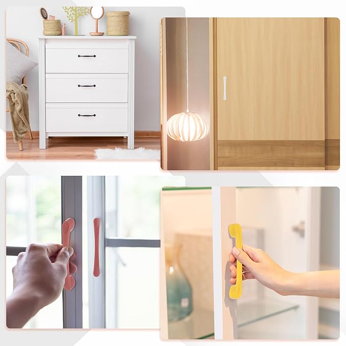 uxcell 10 Pack Plastic Cartoon Drawer Pulls, 5" ABS Closet Wardrobe Door Handle Furniture Accessory for Home Kitchen Cupboard, Yellow