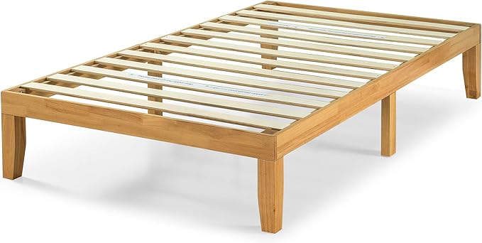 ZINUS Moiz Wood Platform Bed Frame, Wood Slat Support, No Box Spring Needed, Easy Assembly, Natural, Twin