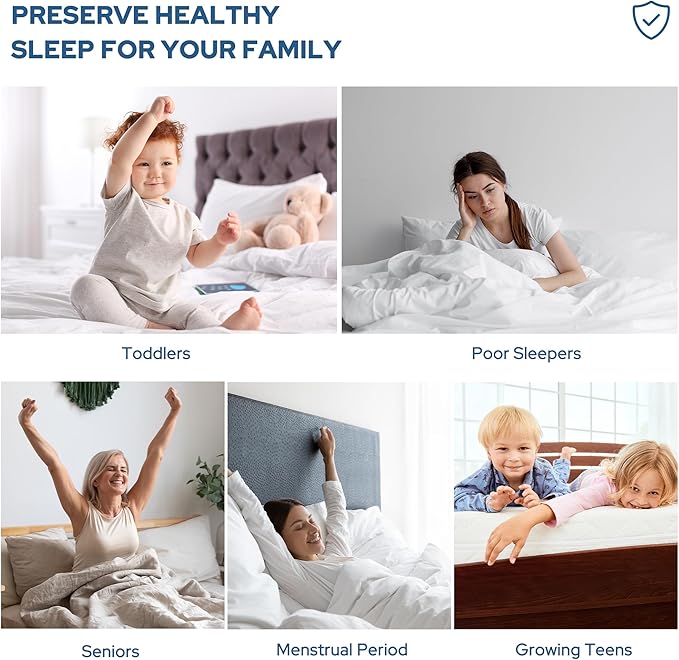 BEDLORE Waterproof Mattress Protector, Noiseless Full Size Mattress Pad with Deep Pocket Fitted Up to 6"-15", Soft Dirt-Proof Double Mattress Cover for College Dorm(Gray)