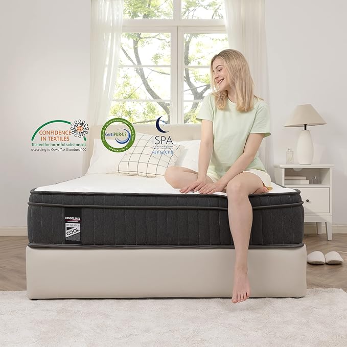 Full Size Mattress, 14 Inch Full Mattress in a Box with Gel Memory Foam and Pocket Spring, Medium Feel, Cooler Sleep & Pressure Relief, 75''x54''x14'', 120 Nights Risk-Free Trial