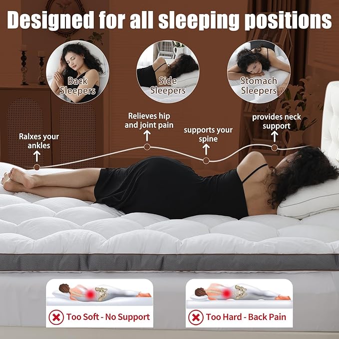 WhatsBedding 4 Inch Memory Foam Mattress Topper Twin Size for Pressure Relief, Extra Soft and Breathable Pillow Top Mattress Topper with 3D air mesh, Fluffy Shredded Memory Foam Filled,75 * 39 * 4in