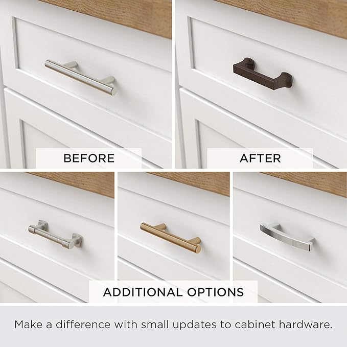 Franklin Brass (10-Pack) – Soft Iron Cabinet Handles, 3 Inch Hole Center, Pulls for Drawers, Kitchen Cabinet Door, Dressers | Pierce
