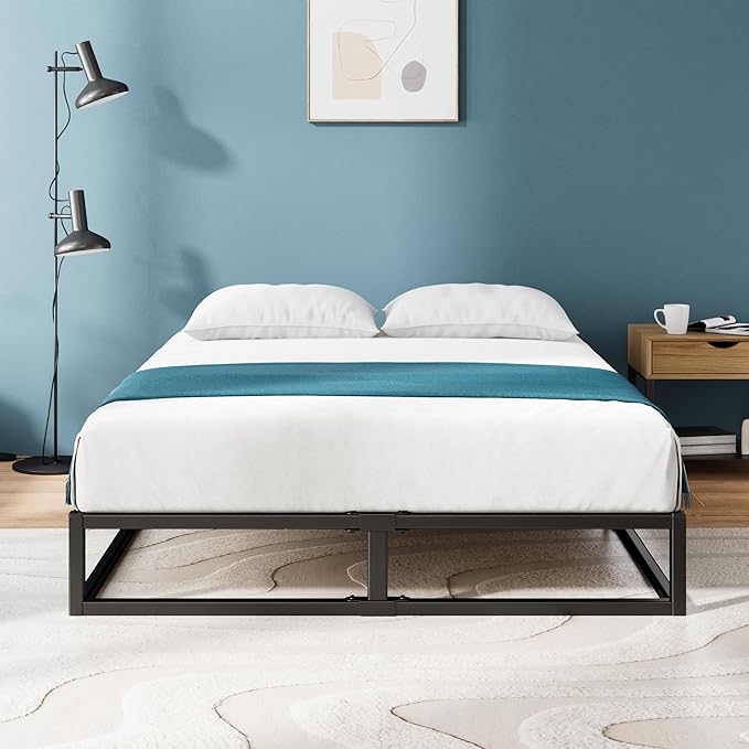 Zinus Joseph 10 Inch Platform Bed Frame, Wood Slat Support, No Box Spring Needed, Eco Friendly WonderBox(TM) Packaging, Easy Assembly, Black, Twin