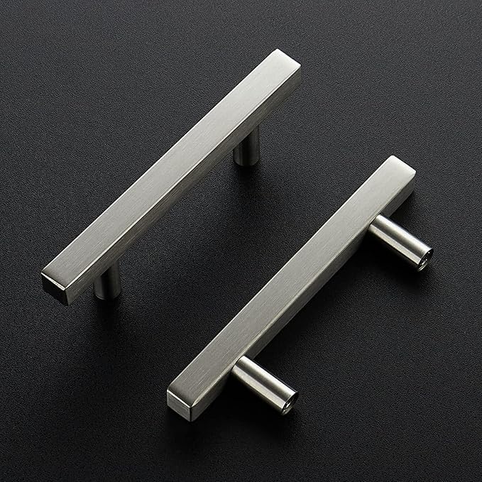 Ravinte 15 Pack Cabinet Handles 3 Inch Brushed Nickel Cabinet Pulls Square Hardware for Kitchen Cabinets - 5 Inch Total Length