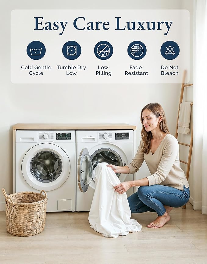 LANE LINEN 100% Organic Cotton Sheets King Size, 15" Deep Pocket Fully Elasticized Soft & Comfy Percale Bedding, Eco Friendly Naturally Temperature Regulating Cotton Sheets King- Cool Blue