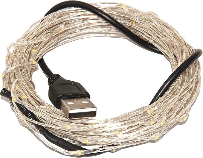 Karlling USB Plug in LED Fairy Lights,5 Packs of 50 LED Bulbs 16 Ft Silver Wire Waterproof Starry String Lights for Bedroom Patio Garden Party Wedding Commercial Lighting (White)