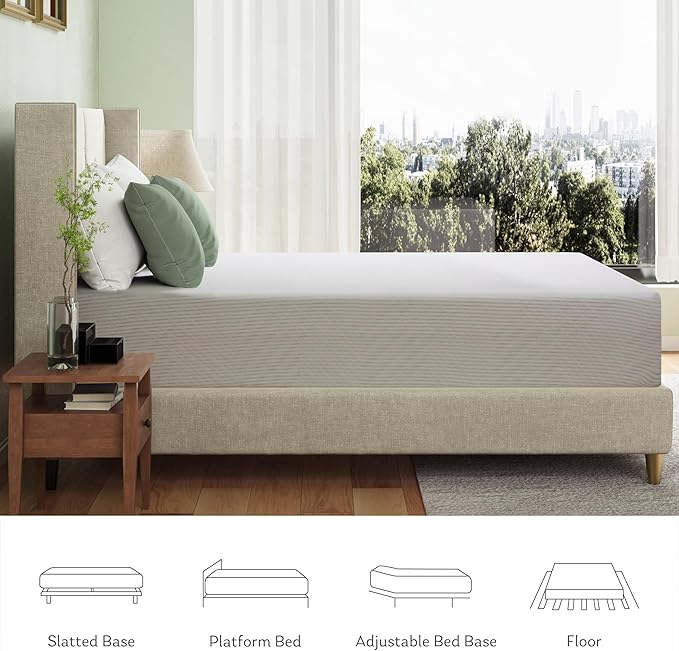 Full Mattress in a Box, 10 inch Mattresses for Platform Bed Double Size Daybed Bunk, Green Tea Memory Foam Medium Firm