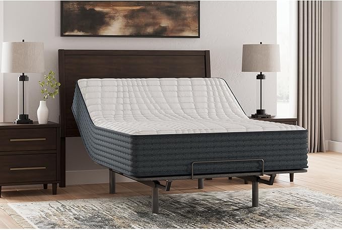 Signature Design by Ashley Hybrid 1200 12" Firm Moisture Wicking Mattress with Charcoal-Infused Gel Memory Foam,Edge Support for Pressure Relief and Temperature Regulating, Twin, Fiberglass Free